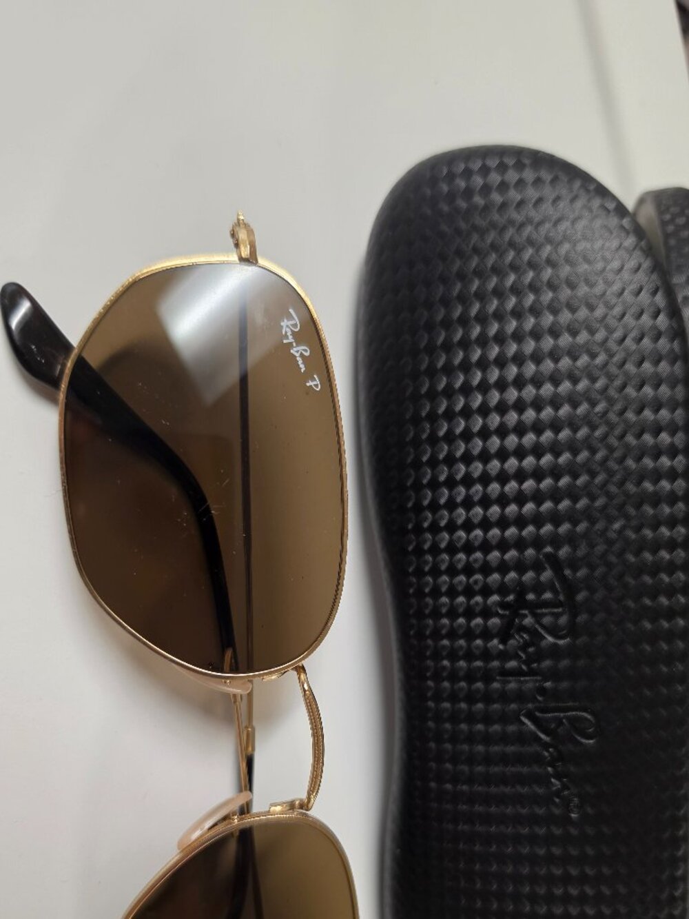 Ray-Ban Hexagonal Flat Lenses-brown Polarized sunglasses in polished Arista gold